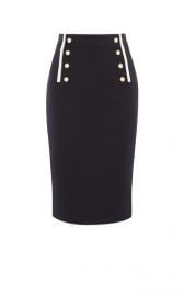 BUTTON DETAIL PENCIL SKIRT x at Karen Millen